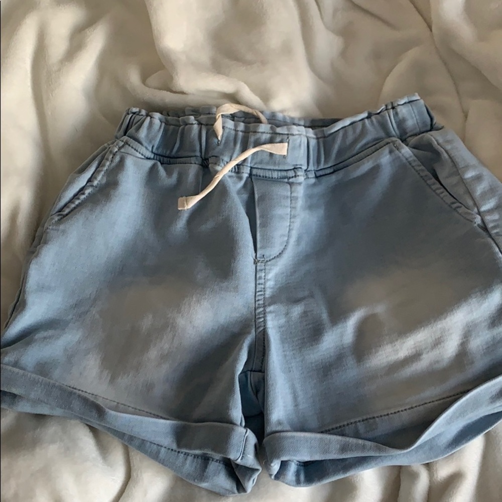 Denim drawstring shorts